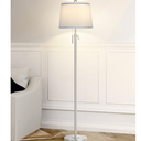 JUNNAI Floor Lamp for Living Room,Adjustable Height Standing Lamp,Dimmable Modern Floor Lamps for Bedroom Office Tall Floor Lights with Pull Chain Bulb IncludedSilver Gray Shade
