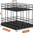Mystozer Pull Out Spice Rack Organizer for Cabinet, Slide Out Spice Racks, Easy to Install Spice Cabinet Organizers, 7.4" Wx10.43 Dx8.26 H, 3 Drawers 2 Tiers(Black)