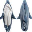 Shark Blanket Hoodie Onesie for Adult & Kid, Wearable Shark Sleeping Bag, Soft Cozy Onesie Costume XXXL