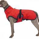 Warm Dog Coat for Winter,Waterproof Jacket with Zipper,Detachable Dog Coat with Adjustable Buckle,Comfortable Jacket for Dogs in Cold and Windy Days.2XL Red