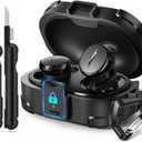 Safety Lock Case for Bose QuietComfort Earbuds Case(2024),Military-Grade Drop Protection Hard Case Cover for Bose New QuietComfort Bluetooth Earbuds with Cleaning Kit&Carabiner(Charger not Included) (Black)