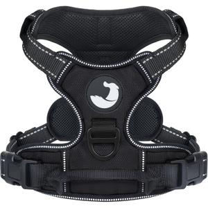 Joytale No Pull Dog Harness for Small Dogs, Reflective Pet Vest with Front Clip, Adjustable Soft Padded Harnesses with Easy Control Handle for Training and Walking, Black, S