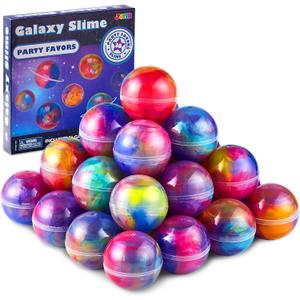 JOYIN Slime Party Favors, 36 Pack Galaxy Slime Ball- Stretchy, Non-Sticky, Mess-Free, Stress Relief, and Safe - Toys for Girls and Boys - Easter, Classroom Reward, Party Supplies, Valentines
