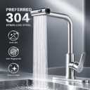 Kitchen Faucet with 3-Function Pull Down Sprayer,Stainless Steel Sink Faucet 1 or 3 Hole,Pull Out Kitchen Faucet,Suitable for Modern Style Homes Camper Rv Bar (Brushed Nickel)