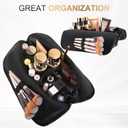 dadop Travel Makeup & Toiletry Bag, Large Waterproof Cosmetic Bag Organizer With 28 Pocket & Adjustable Compartments & 4 Brush Holders