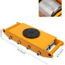 Machinery Mover 12T 26400LB Capacity Machinery Skate 8 Wheels Dolly Skate Roller with 360 Degree Rotation Cap for Warehouse Workshop Factory, Yellow