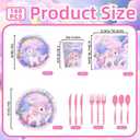 140PCS Magical Paste Theme Birthday Party Plates Napkins Forks Supplies Tableware Set Disposable Decoration for Girl Birthday Party or Baby Shower, Serves 20 Guests
