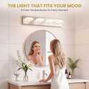 Bathroom Vanity Light, 4-Light 31 Inch Brushed Nickel 5CCT 2700-6500K LED Bathroom Light Fixtures Over Mirror, Vanity Lighting Modern Bath Wall Sconce for Mirror Bedroom Living Room