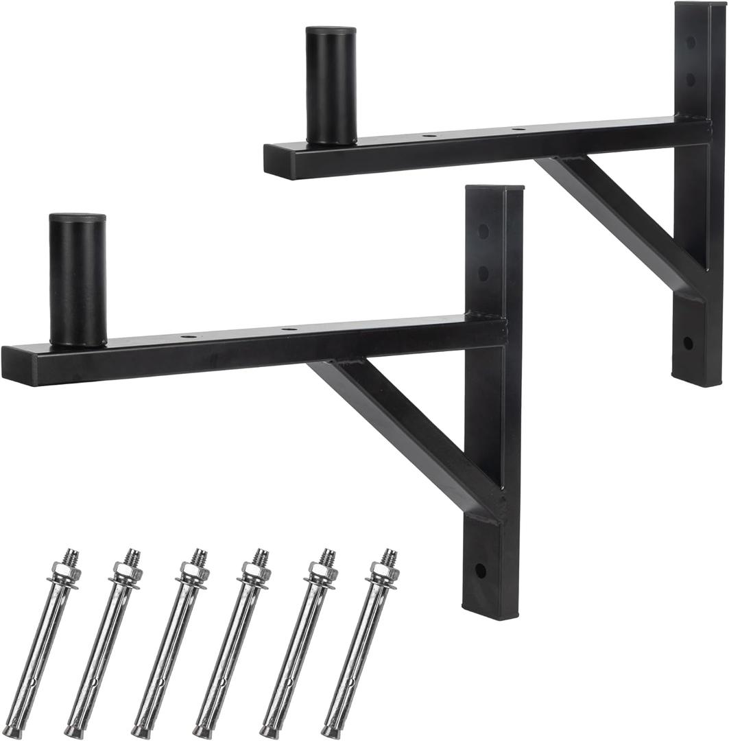 Heavy Duty Dual PA Speaker Wall Mount Brackets Supports up to 110lbs,PA Speaker Wall Stands Pair,Speaker Holder/Pole/Bar/Sound System Wall Mounting,DJ Truss Speaker Mounts(Black)