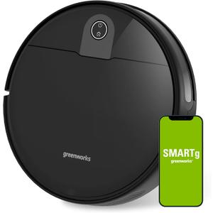Greenworks Robotic Vacuum GRV-1010 Self-Charging, Wi-Fi Connectivity, 2200Pa Extreme Suction Power, Perfect for Pet Hair, Hard Floors, Carpets, Works with Alexa (GRV-1010 Robotic Vacuum)