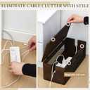 Chunful Extra Large Cable Management Box, 16'' Wood Cord Hider Organizer with Ventilation Nets & Organizer for Power Strip, TV Wires & Desk Cable Storage, Magnetic Lid Hide Floor Cables