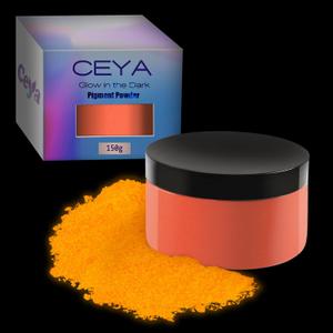 Ceya Fluorescent Sugar Coral Glow Powder, 5.3oz/150g Glow in The Dark Pigment Powder, Luminous Powder Resin Color Pigment, Fluorescent Pigment Dye for Epoxy Resin Slime Paint Nail Art Party DIY Crafts
