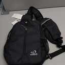 WATERFLY Crossbody Sling Backpack Sling Bag Travel Hiking Chest Bag Daypack (Black) (Small)