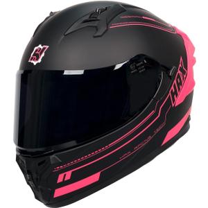 HAX Obsidian Pro Full Face Dual Visor Adult Motorcycle Helmet for Motorbike Street Bike with Pinlock Ready DOT Approved Matte Pink M