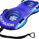 Inflatable Snow Tube Sled, Heavy Duty Snow Tubes for Sledding with Premium Canvas Cover for Kids Adults, Winter Outdoor Snow Toys Gift, Christmas Birthday Gift for Children Family (Dark Blue)