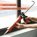 Bates- Caulking Gun, 24:1 High Thrust Ratio, Orange, Caulking Tool Gun, Heavy Duty Caulk Gun No Drip Caulk Gun, Hand Caulking Guns, Silicone Gun, Caulking Gun Tool