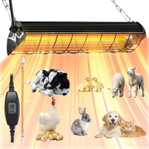 Chicken Coop Heater 400W Adjustable Heat Lamp Extended Large Brooder Heater for Chicks UL Passed Carbon Fiber Bulb Indoor Livestock Pets Warmer in Winter Rabbit Dog