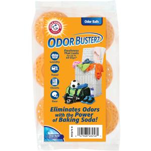 Arm & Hammer OdorBusterz Odor Eliminator Balls, Clean Burst, 6 Count Baking Soda Odor Control for Closets, Drawers, Hampers & Small Spaces