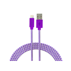CCY Lightning 10Ft Braided Cable, Purple