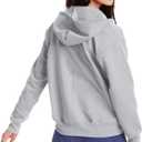 Hanes Women's Hoodie, Ecosmart Fleece Full-zip Hoodie, Zip-up Hooded Sweatshirt (Gray)