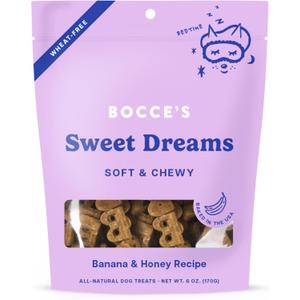 Bocce's Bakery Dailies Sweet Dreams Dog Treats for Bedtime Support, Wheat-Free Dog Treats, Made with Real Ingredients, Baked in The USA, All-Natural Soft & Chewy, Banana & Honey, 6 oz BB Date Feb. 15, 2026 and INABA Churu Cat Treats, Grain-Free, Lickable, Squeezable Creamy Purée Cat Treat/Topper with Vitamin E & Taurine, 0.5 Ounces Each Tube, 20 Tubes BB Date 07/25/2025 Bocce's Bakery Dailies Sweet Dreams Dog Treats for Bedtime Support, Wheat-Free Dog Treats, Made with Real Ingredients, Baked in The USA, All-Natural Soft & Chewy, Banana & Honey, 6 oz BB Date Feb. 15, 2026 and INABA Churu Cat Treats, Grain-Free, Lickable, Squeezable Creamy Purée Cat Treat/Topper with Vitamin E & Taurine, 0.5 Ounces Each Tube, 20 Tubes BB Date 07/25/2025