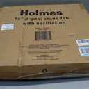 HOLMES 16" Digital Stand Fan, 80 Oscillation, 3 Speeds, 3 Modes, 7.5 Hour Timer, Adjustable Height, 30 Adjustable Head Tilt, Ideal for Home, Bedroom or Office, Remote Control, Black