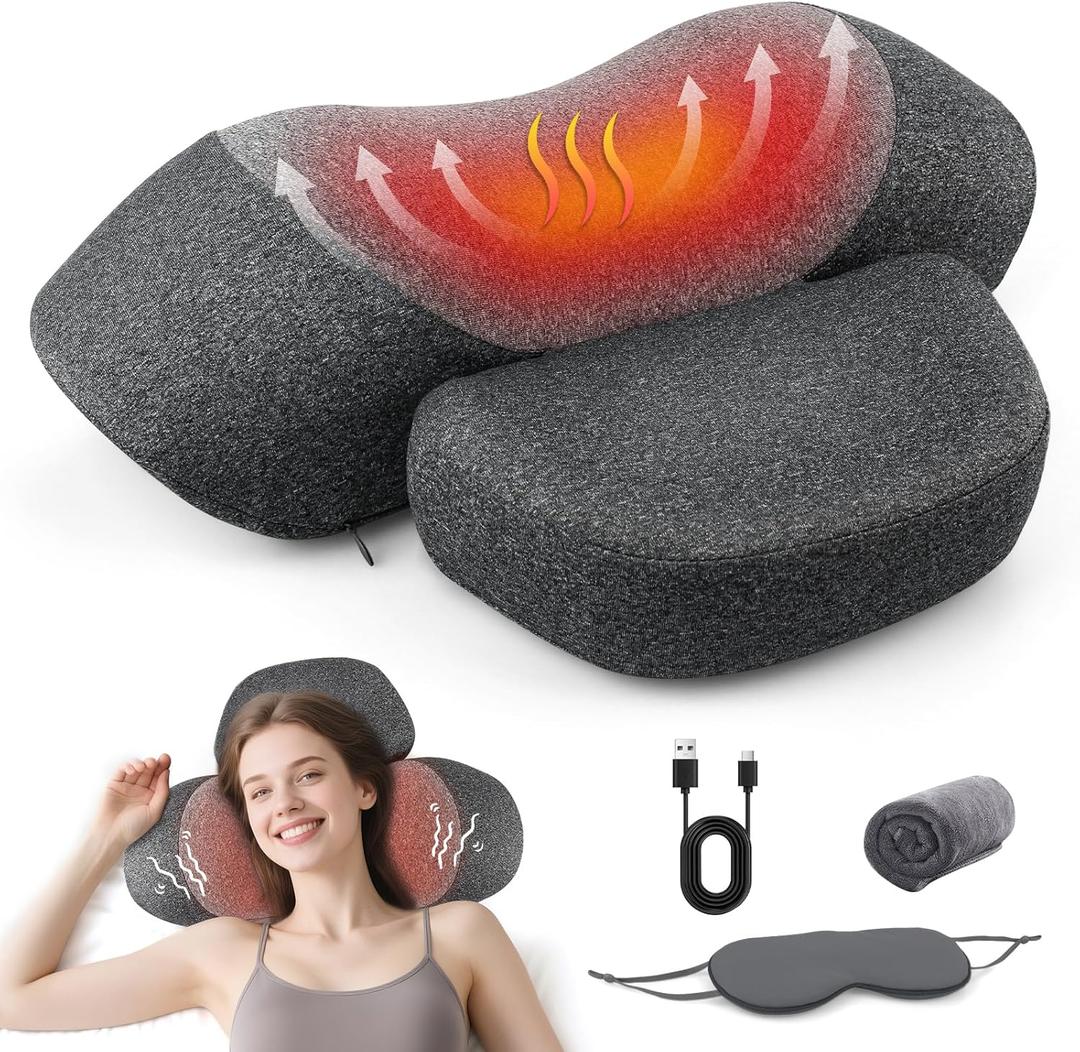 Neck Massager Pillow - Pillow Massage Neck Hump with Heat,Vibration,Neck Massager for Deep Tissue Pain Relief,Hump Corrector for Women Valentine's Day Gifts for Women, Men Mom Dad