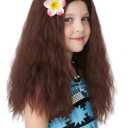Brown Wig for Kids Long Curly Brown Wig for Girls Halloween Costume Wigs