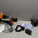 Electric Weed Wacker Cordless Eater Battery Powered, 21V Lightweight Stringless Grass Trimmer/Edger/Brush Cutter, 3 in 1 Weed Trimmer with 2 Battery Operated and Wheels for Yard and Garden