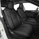 IKABEVEM Custom Fit Tesla Model Y Car Seat Covers for 2020 2021 2022 2023 2024 2025 2026-2 Rows 5 Seats Covers Faux Leather Seat Covers Compatible Airbag Waterproof Automative Seat Protector(Black)