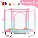 VGMiu 60" Trampoline for Kids, 5 FT Indoor & Outdoor Toddler Baby Trampoline with Basketball Hoop, Safety Enclosure, Birthday Gifts for Kids, Gifts for Boy and Girl, Age 3-8