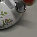 Jucoan 2.3 Quart Vintage Enamel Tea Kettle, Whistling Tea Kettle for Stove Top, Floral Enamel on Steel Teakettle Teapot for Home Kitchen Camping, Gift for Wedding Housewarming Mother's Day