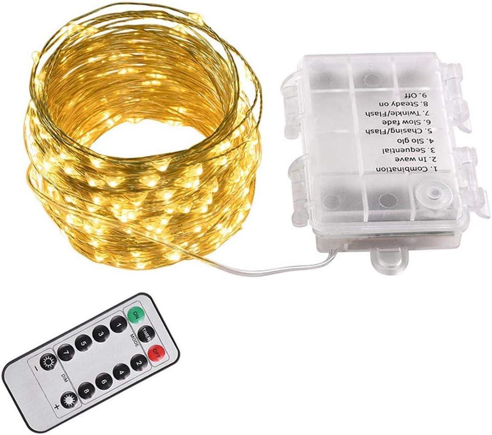 AW LED String Lights 8 Modes Remote Battery Operated Starry Fair Lights for Christmas Tree Party Wedding Bedroom (66ft)
