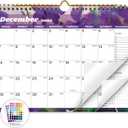 3 x Calendar 2025-2026, 18 Months Wall Calendar July 2025 to Dec 2026 Calendar with Julian Dates, 11" X 8.5" (Flower)