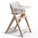 Mamazing GrowPod Pro Wooden Baby High Chair for 6 Months to 300lbs, Easy to Clean with Tray, Compact Foldable Highchair for Kitchen & Dining Room, with 5-Point Safety Harnesses and Guard Bar