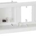 Arlington TVB613-1 Recessed TV Outlet Box with Paintable Trim Plate, White, 4-Gang