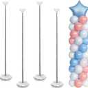 Balloon Column Stand Kit, Set of 4  7ft Height Adjustable Balloon Arch Stand Kit, Metal Telescopic Balloon Stand for Baby Shower, Birthday, Wedding, and Graduation