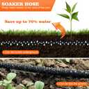 Soaker Hose 100 FT for Garden with 5/8" Diameter Irrigation Hose Save 70% of Water Solid Brass Interface Eminently Suitable for Lawn and Garden Bed Cover
