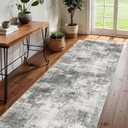 2x6 Modern Abstract Rug Washable Area Rugs for Living Room Bedroom Dining Room Non-Slip Low Pile Neutral Large Rug Soft Indoor Floor Carpet, Gray (Grey)