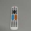 GE BigEZ OneTouch Big Button Universal TV Remote for Seniors, Easy to Use, Replacement Remote for Samsung, LG, Sony, Vizio, Roku TV, Streaming Players, Backlit Buttons, 2 Device, White, 84666