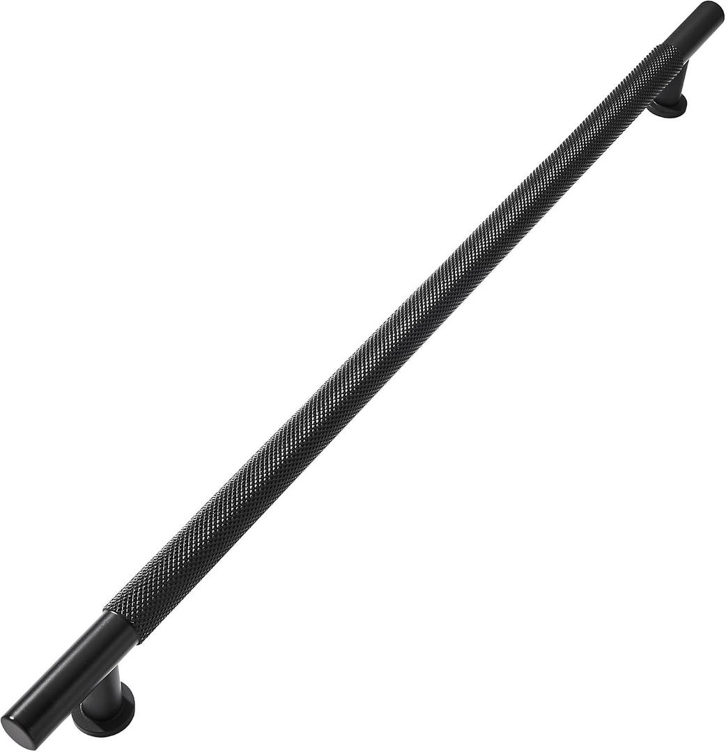 khtumeware 1 Pack 24 Inch(610mm) Soild Knurled Appliance Pulls Matte Black Cabinet Pulls Drawer Pulls Kitchen Hardware Kitchen Handles for Cabinets Cupboard Handles