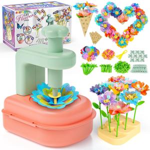 beefunni Flower Bouquet Craft Kit, DIY Arts and Crafts Toys for Kids Ages 4-8, Educational Flower-Making Activity Toy Set for Toddler and Kids, Birthday Gift for 4 5 6 7 8+ Year Old Girls and Boys (Green)