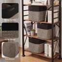 OIAHOMY 13 Inch Cube Storage Bins, 3-Pack Cotton Rope Woven Baskets for Organizing, Insert Storage Baskets for Shelves, Baby Nursery, Closet Organizer, 13 * 13 * 12.6IN, Black & Mixed Brown