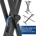 GLEAM Keyboard Stand, Iron Digital Piano Stand with Locking Straps - Heavy Duty, Double X Style, Fits 54-88 Key Electric Pianos, DJ, Turntables, Synths and Midi Keyboards. Load Capacity 100LB
