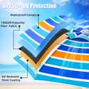 8FT. Large Beach Umbrella with Heavy Duty Sand Anchor & Tilt Sun Shelter, UPF50+ UV Protection, Wind Resistance, Waterproof Canopy, Portable for Beach Outdoor Patio Yard Garden Pool