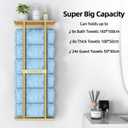 STWWO Bathroom Towel Storage Rack for Bathroom, 30 inch Towel Racks Wall Mounted with Shelf Can Holds 6 Large Towels, Wall Towel Rack for Rolled Towels, Gold