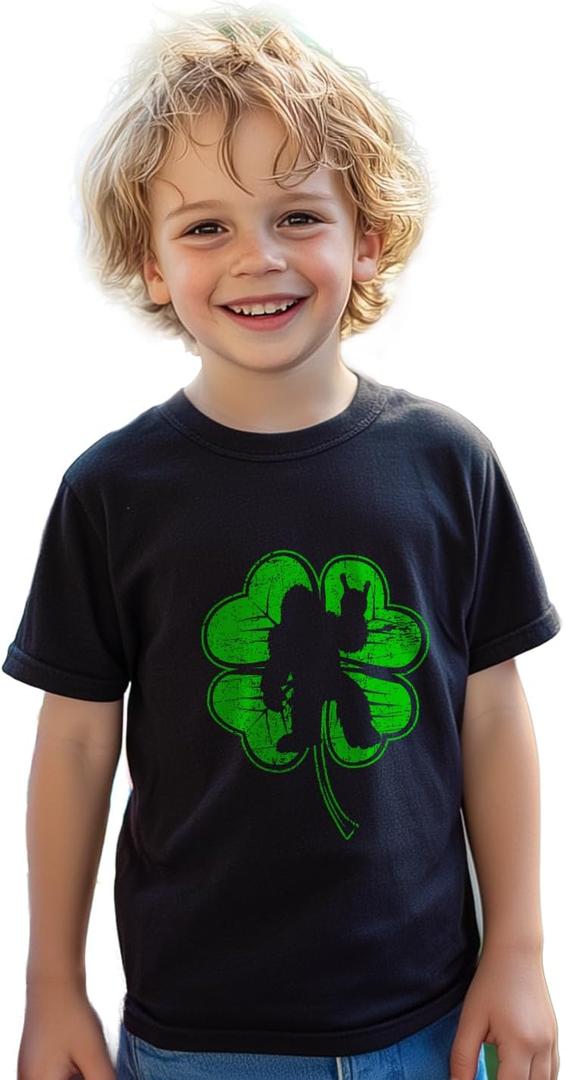 Boys St Patricks Day Shirt for Toddler Girls Funny Saint Patricks Day T-Shirts Kids Short Sleeve Tops Shamrock Tee 2-8Y