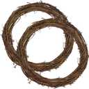 2PCS DIY Grapevine Wreath Ring 14 Inch, Natural Rustic Wreath Form for Christmas Crafts and Seasonal Front Door Decor