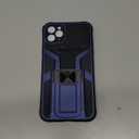 DEERLAMN Case for iPhone 11 Pro Max with Slide Camera Cover+Screen Protector (1 Pack), Rotated Ring Kickstand Military Grade Shockproof Protective Cover 6.5 Inch-Navy Blue