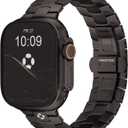 FiNESTONE AGIS02 Titanium Band for Apple Watch Ultra 3/2/1 Band 49mm & Series 11/10 46mm, Premium Adjustable Ultra Watch Band for Men with Butterfly Clasp, Durable and Lightweight iWatch Metal Strap (Black)